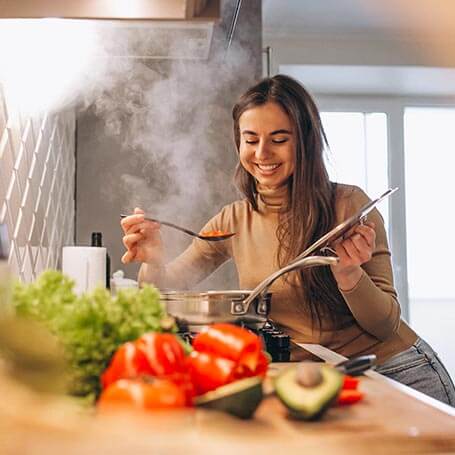 Woman cooking